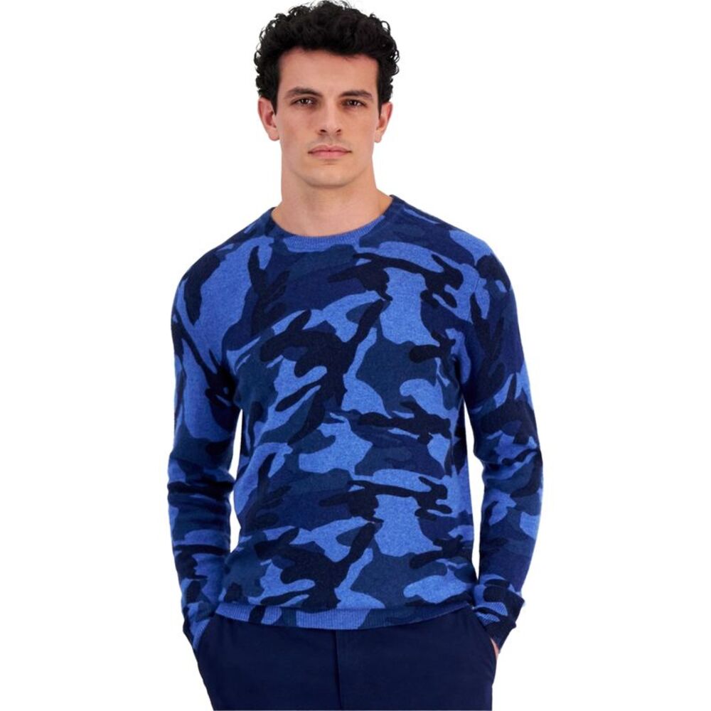 Club Room Mens Camo Cashmere Pullover Sweater, NWT